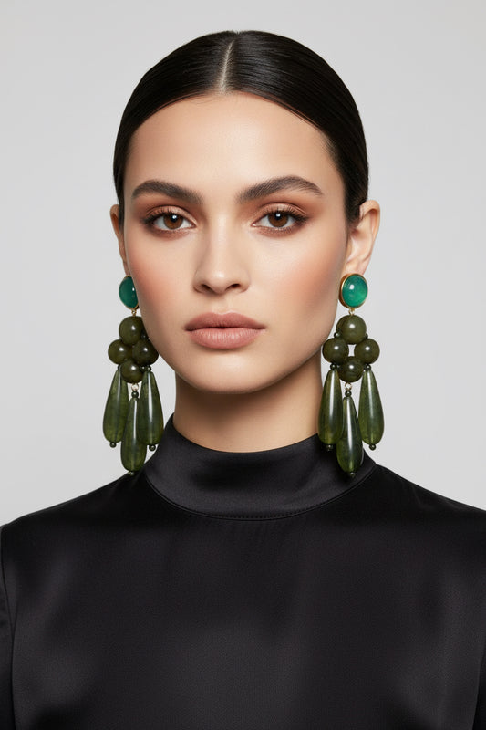 Resin Statement Dangle Earrings
