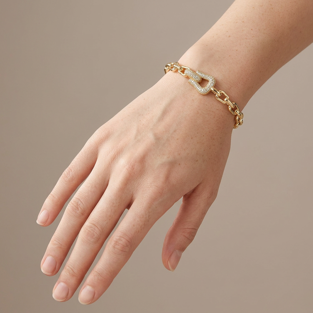 Hinged Crystal Horseshoe Bracelet