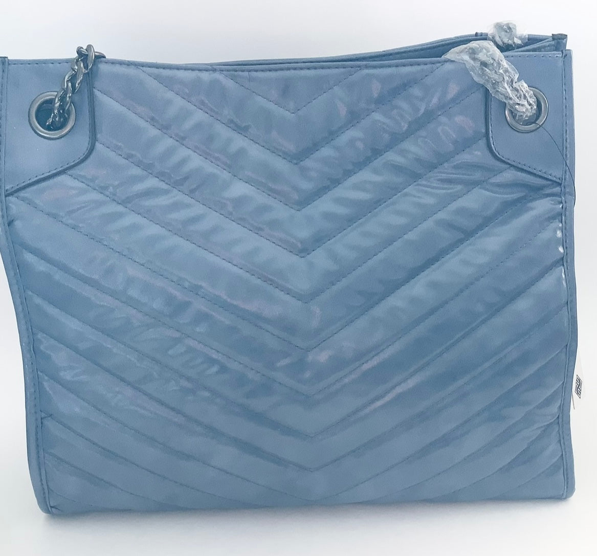 Chevron Patterned Glazed Vegan Tote