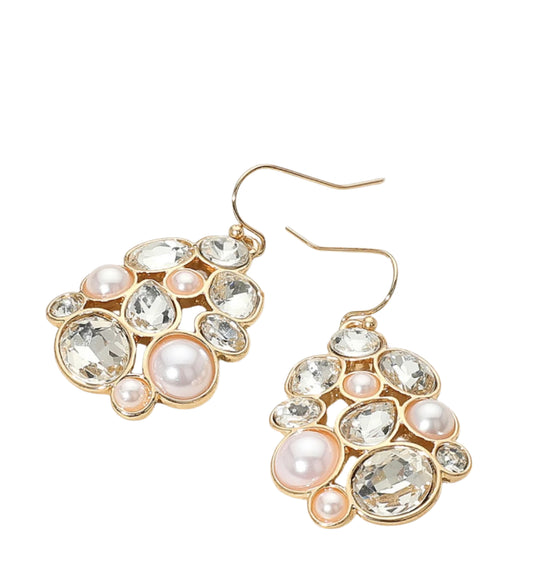 Stone cluster earrings