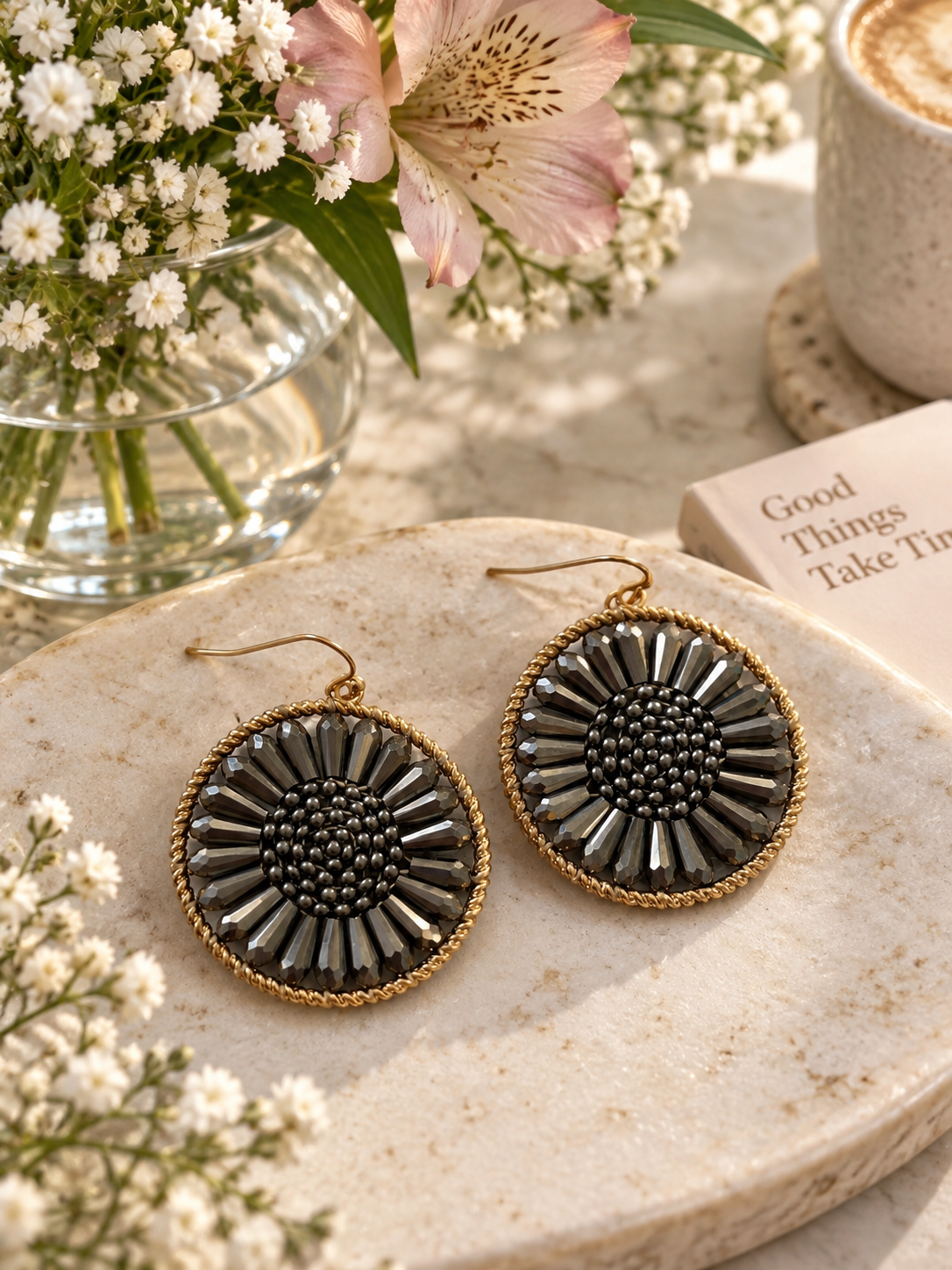 Beaded tube earrings