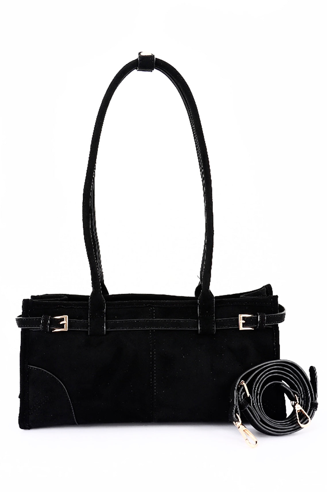 Vegan suede shoulder bag