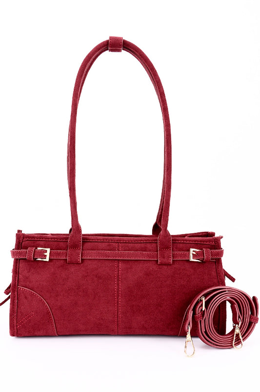 Vegan suede shoulder bag