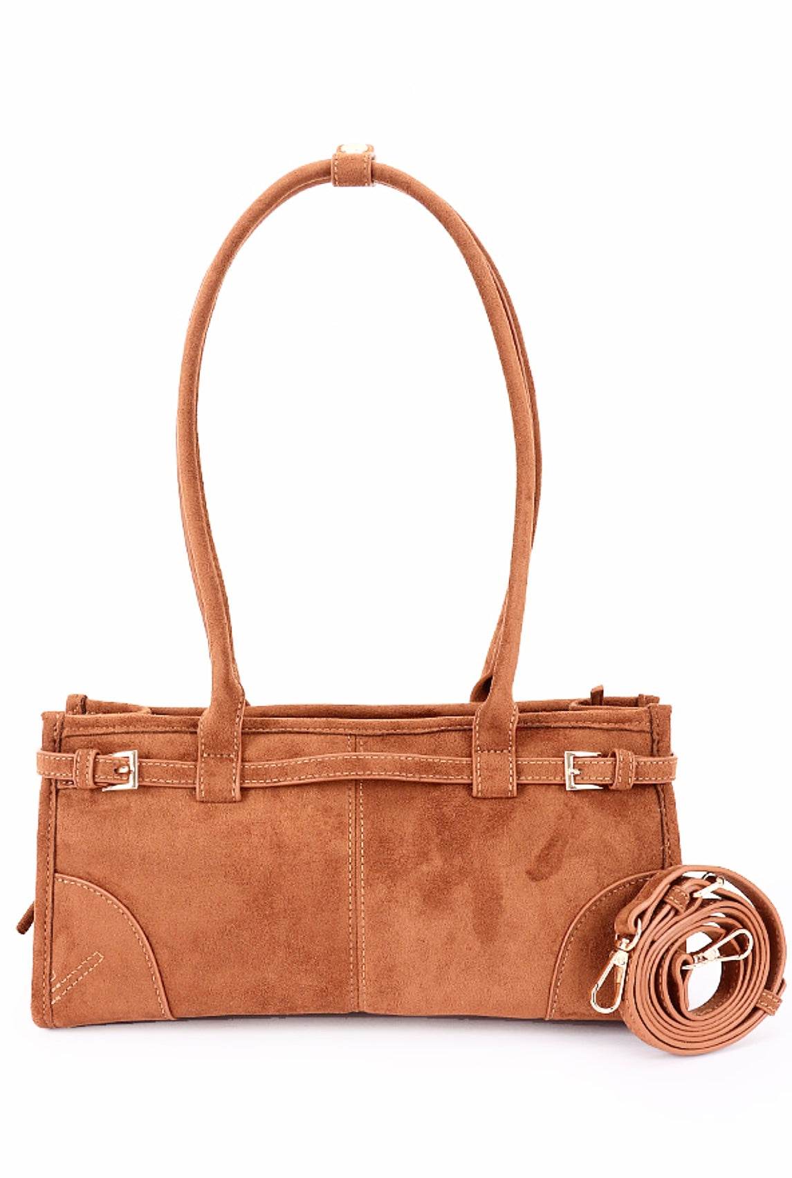Vegan suede shoulder bag