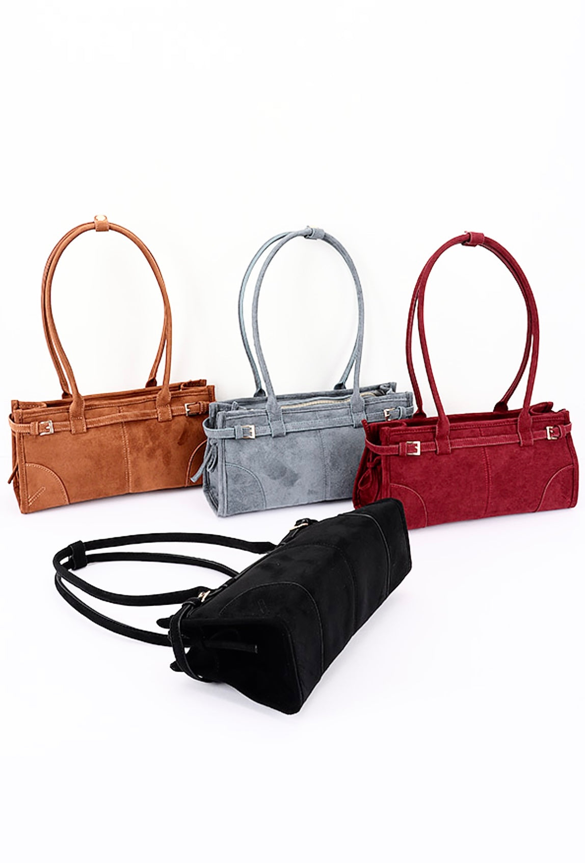 Vegan suede shoulder bag
