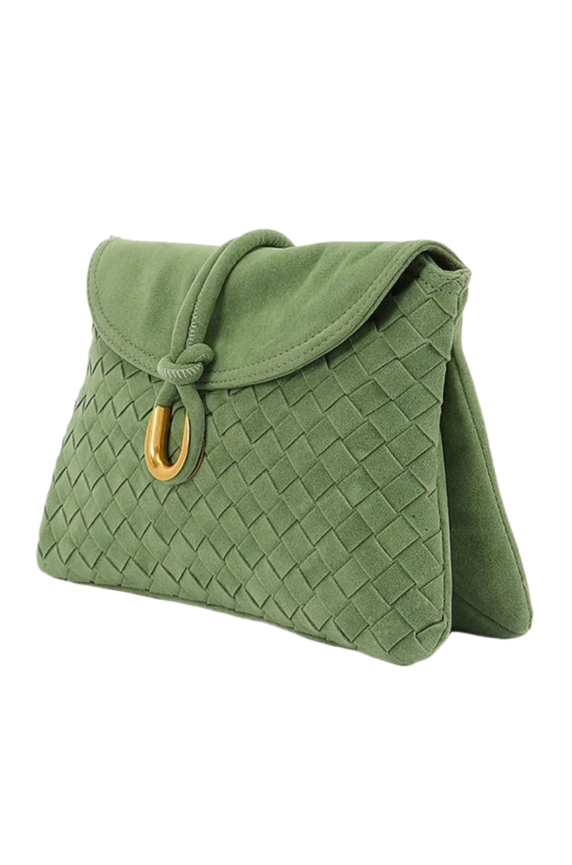 Woven faux suede crossbody/clutch bag