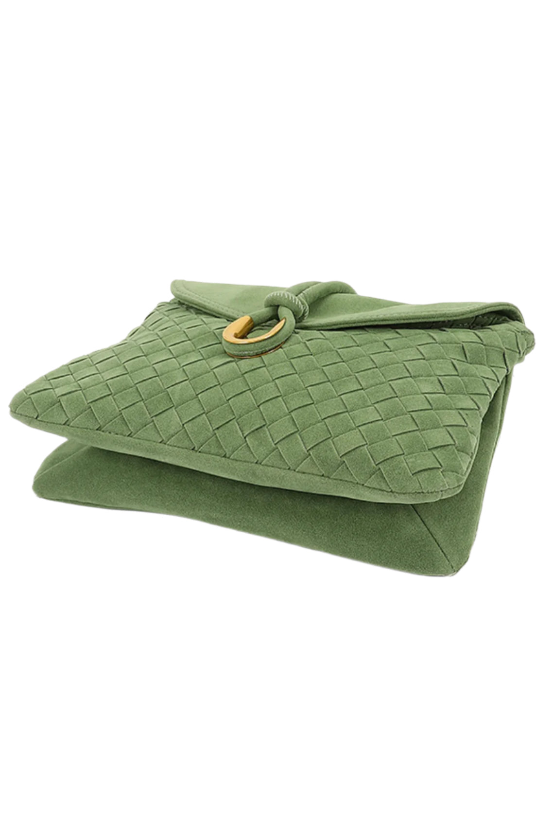 Woven faux suede crossbody/clutch bag