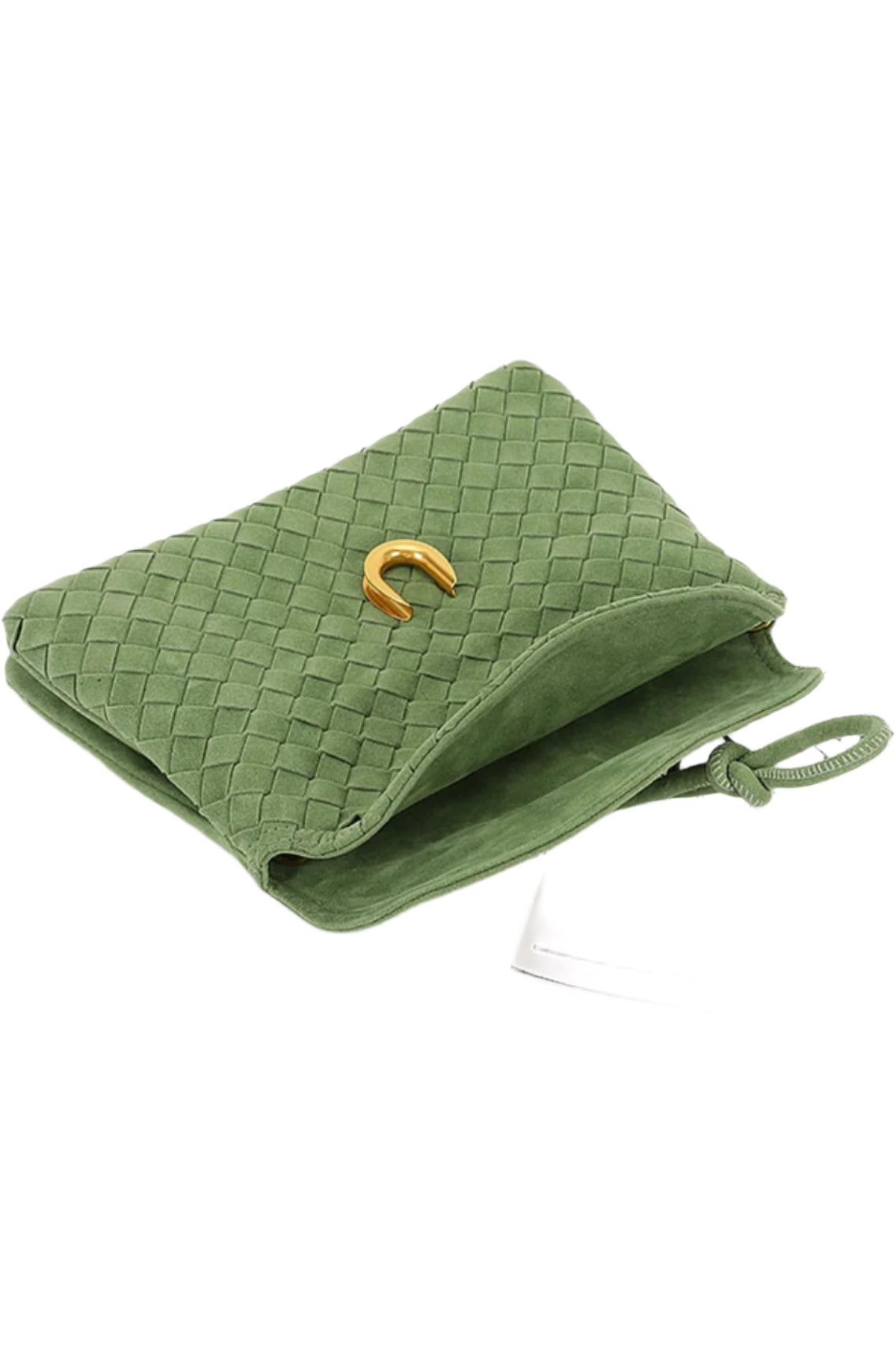 Woven faux suede crossbody/clutch bag