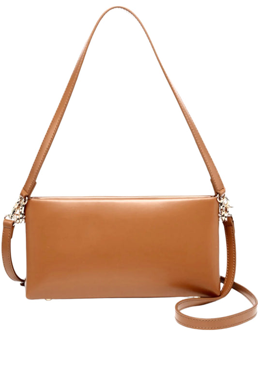 Rectangular vegan leather shoulder/crossbody bag