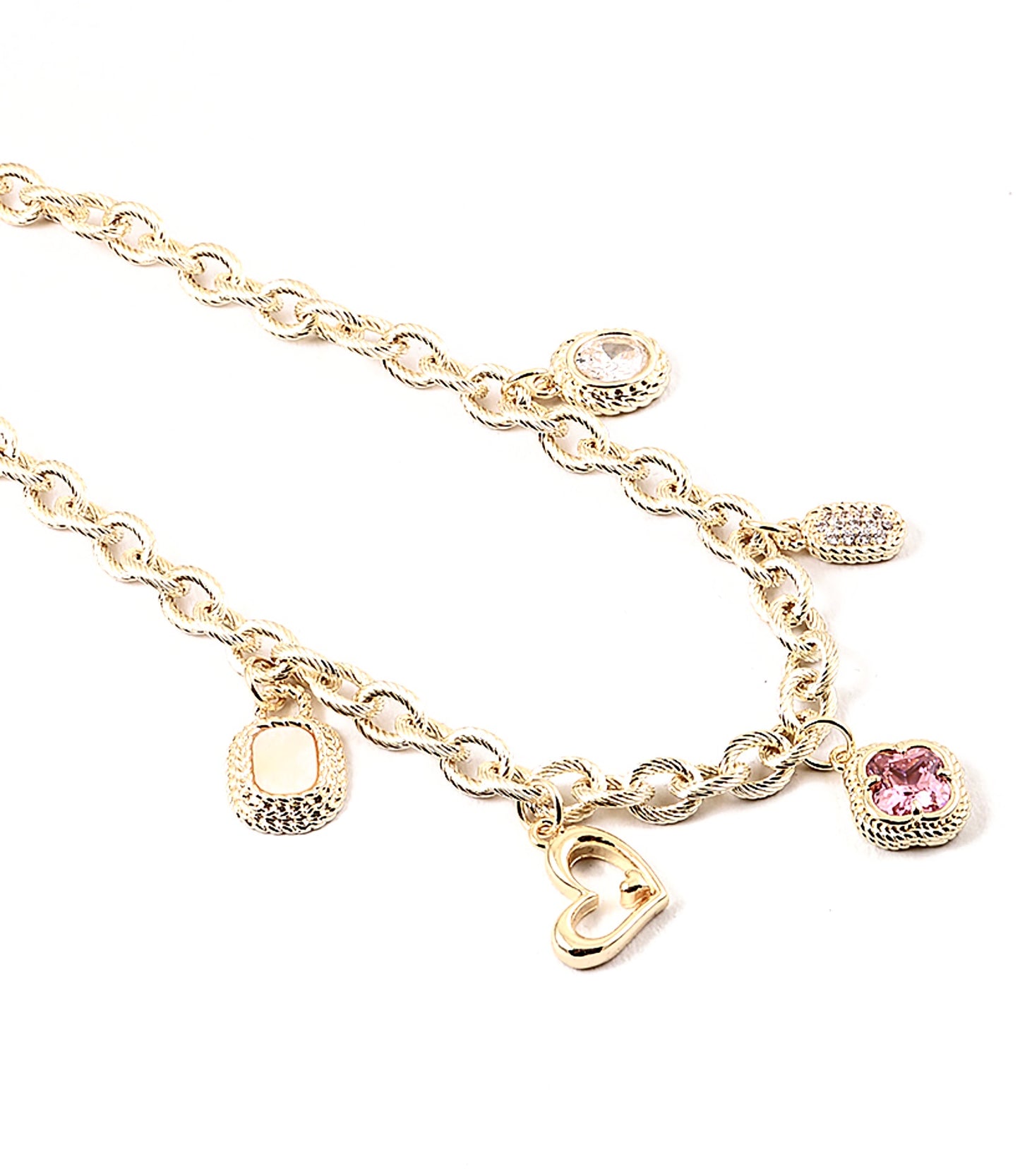 Multi charm link necklace