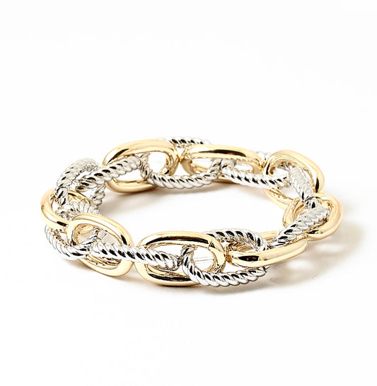 Two tone link bracelet