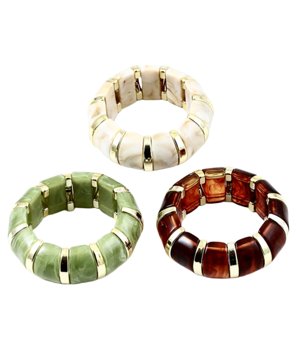 Resin & Metal Stretch Bracelet