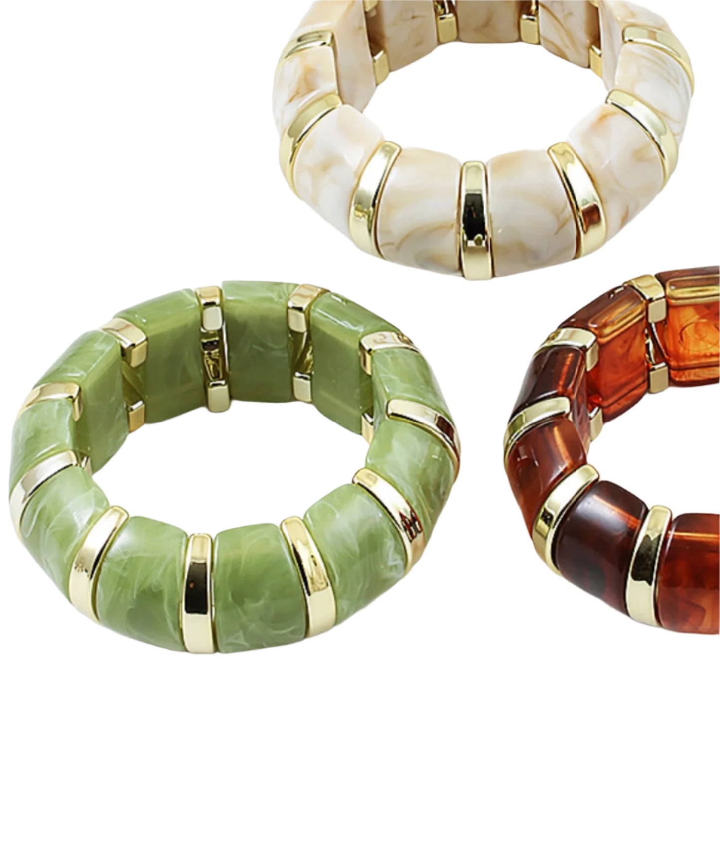 Resin & Metal Stretch Bracelet