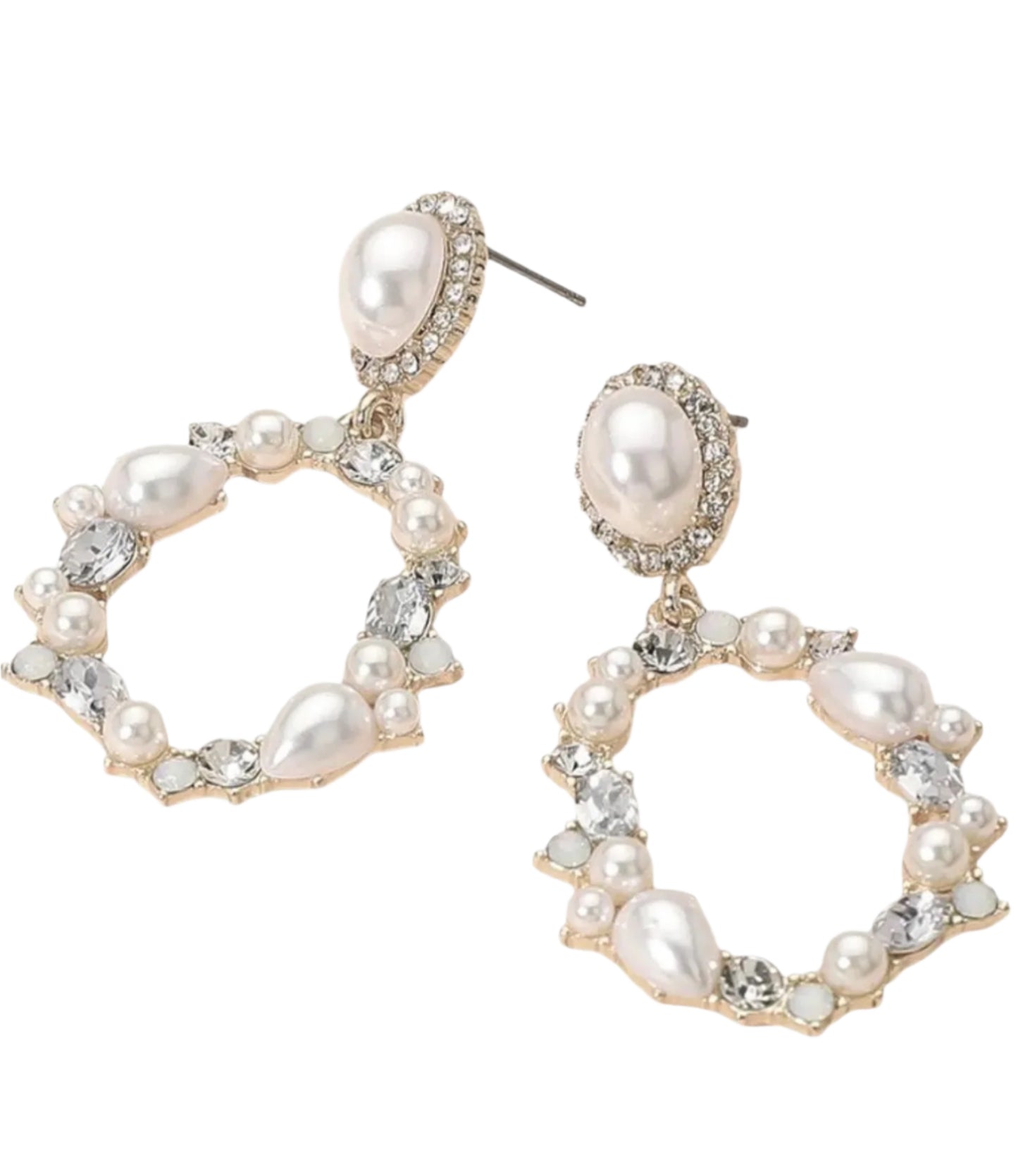 Crystal & Pearl Drop Earrings