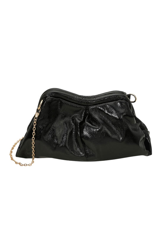 Metallic Pleated Clutch/Crossbody Bag