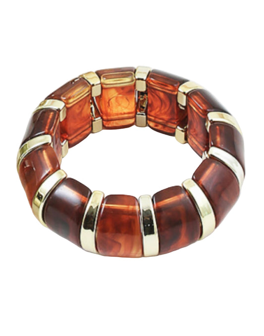 Resin & Metal Stretch Bracelet