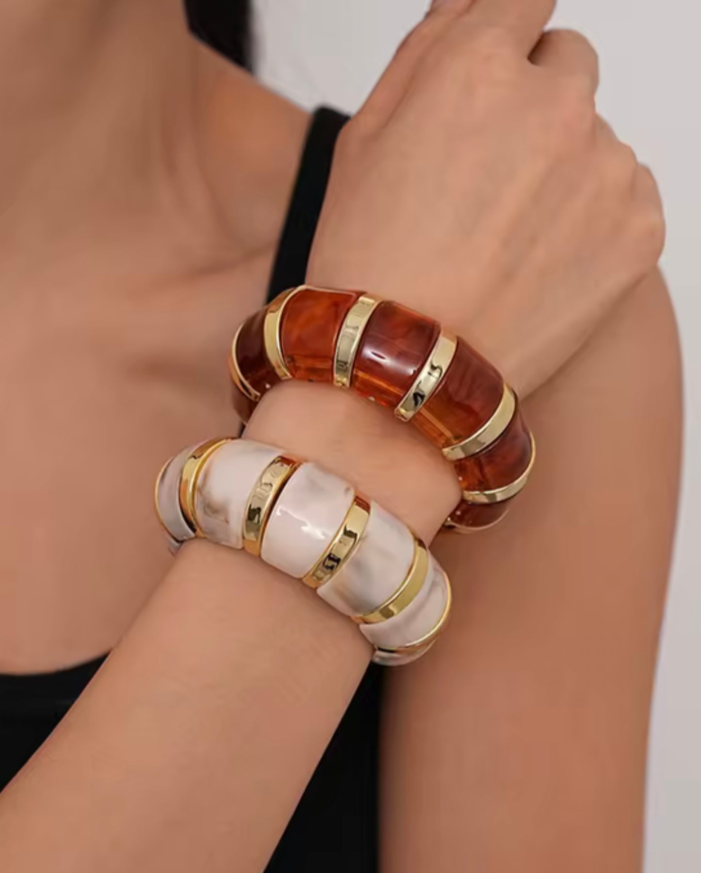 Resin & Metal Stretch Bracelet