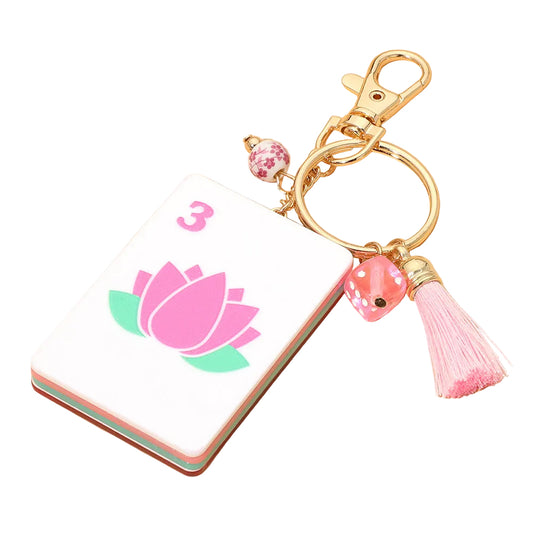 Triple Color Layered Oversized Mah Jong Tile Bag Charm