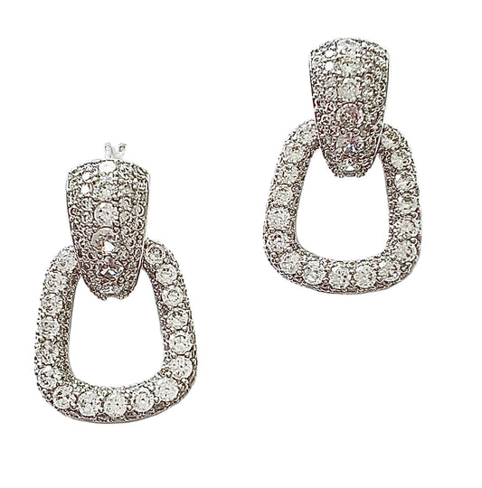 Gold dipped cubic zirconia stud earrings