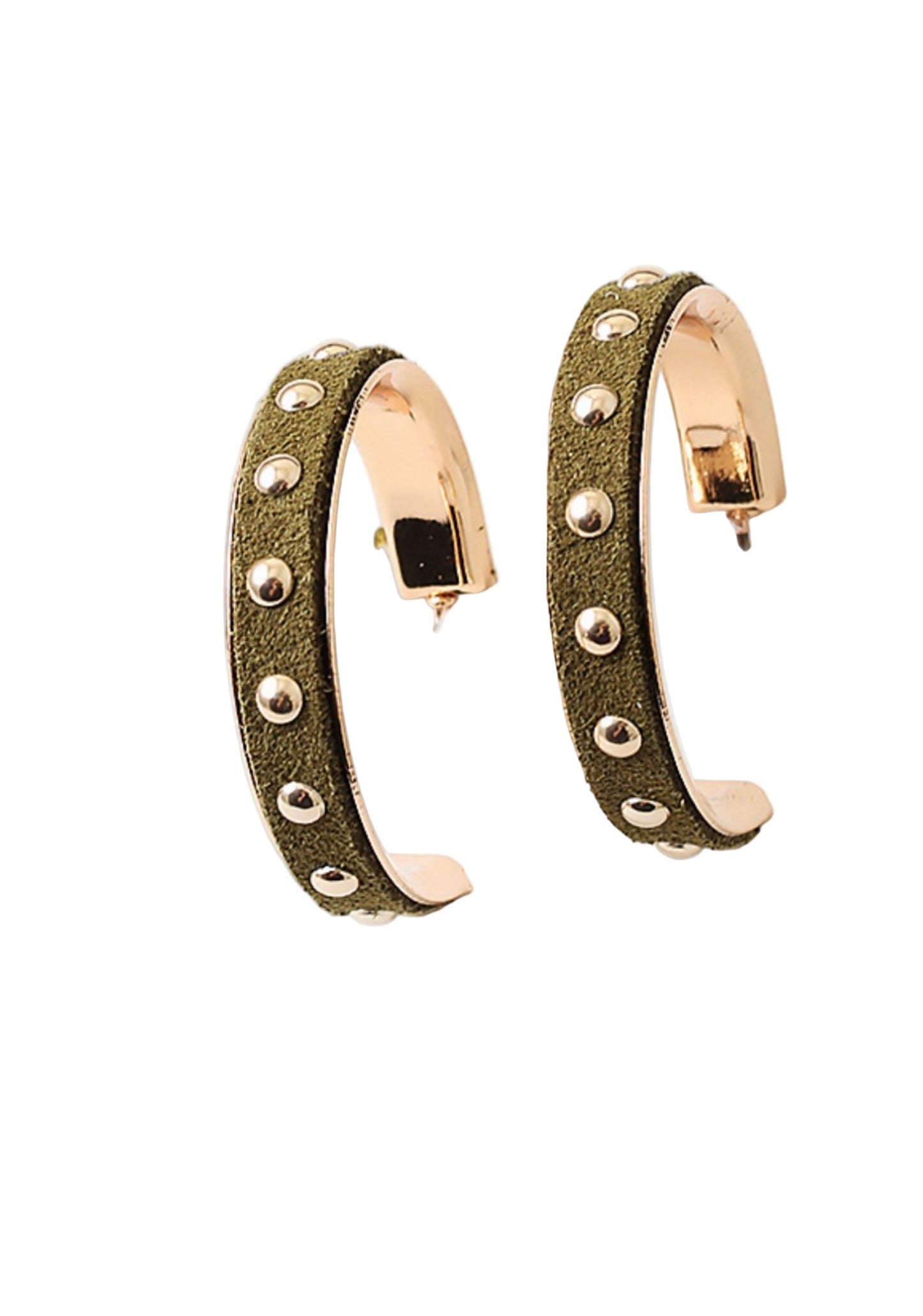 Studded Suede Hoop Earring