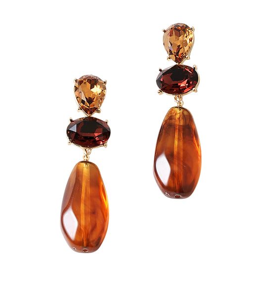 Resin, Glass statement earrings