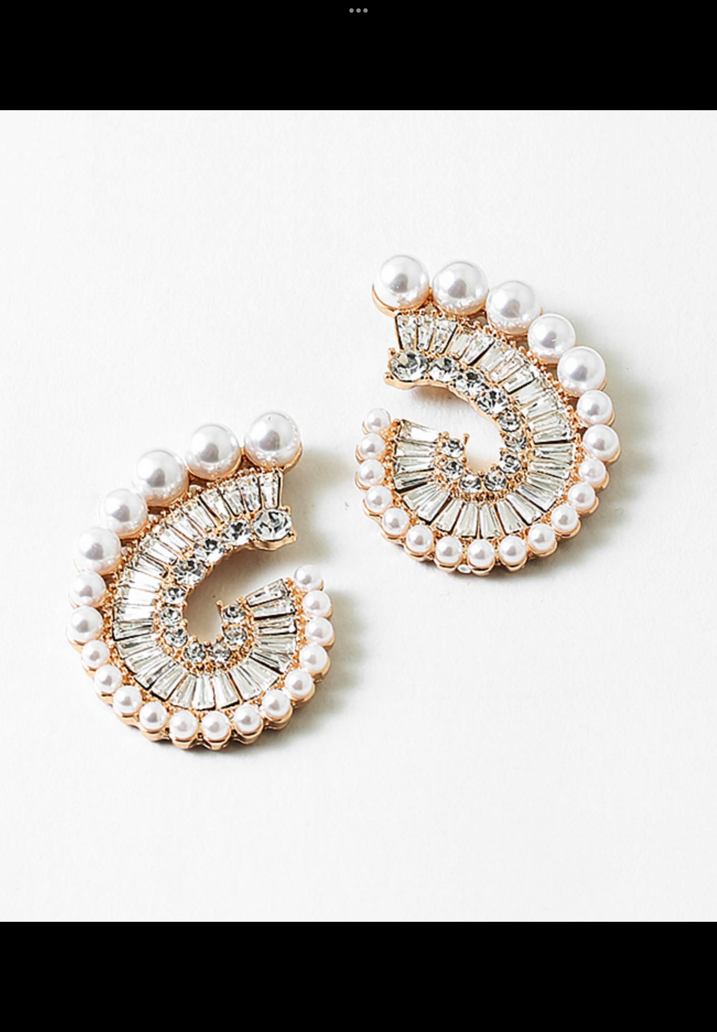 Crystal & Pearl Swirl Earring