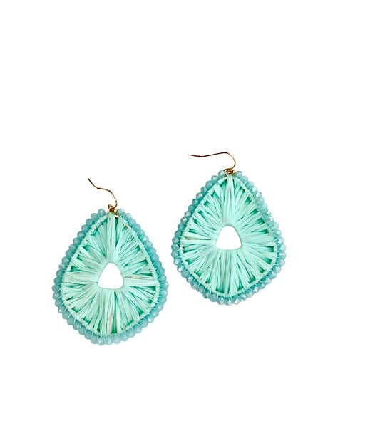 Raffia beaded earrings