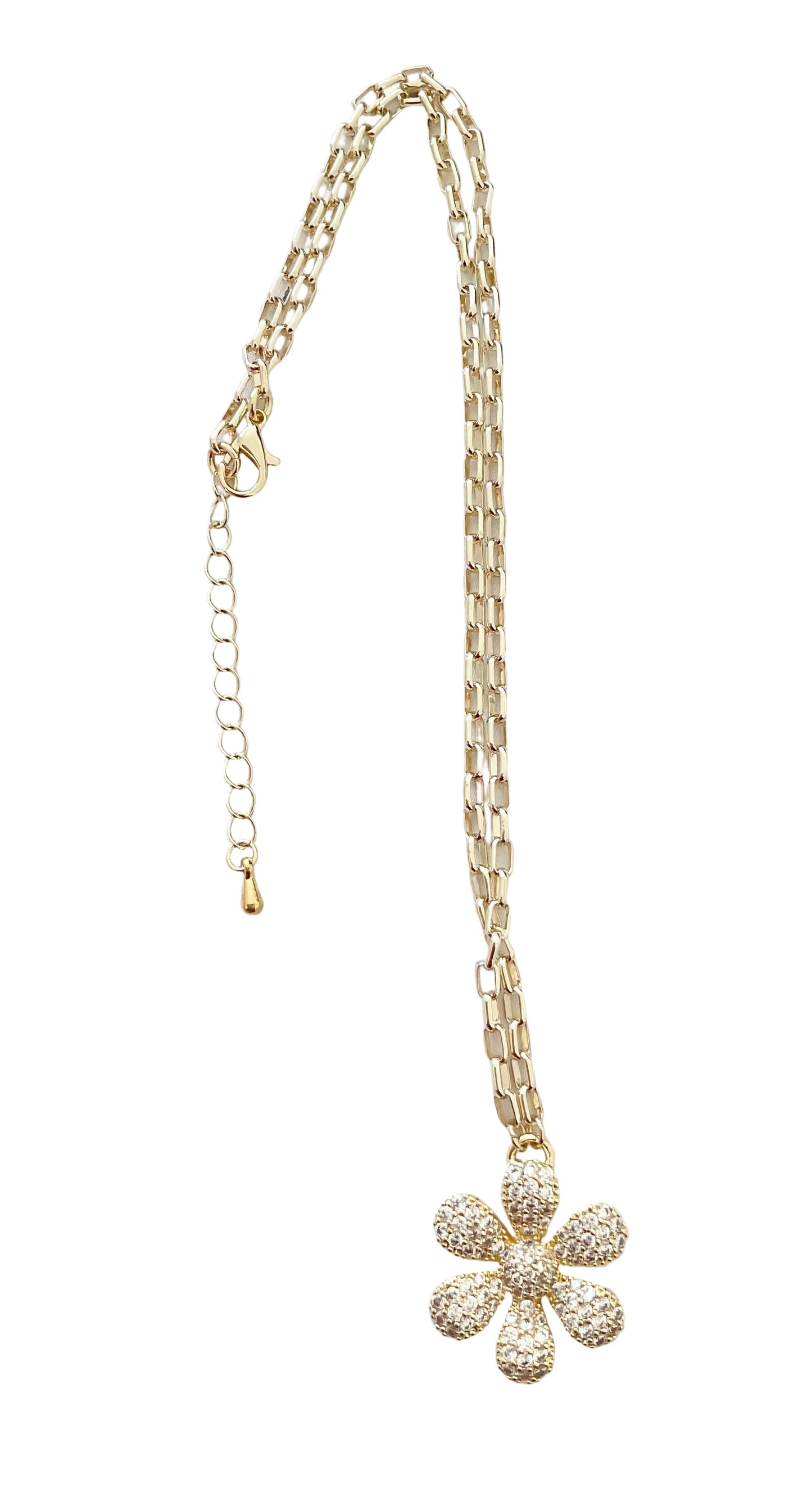 Crystal Flower Pendant Necklace