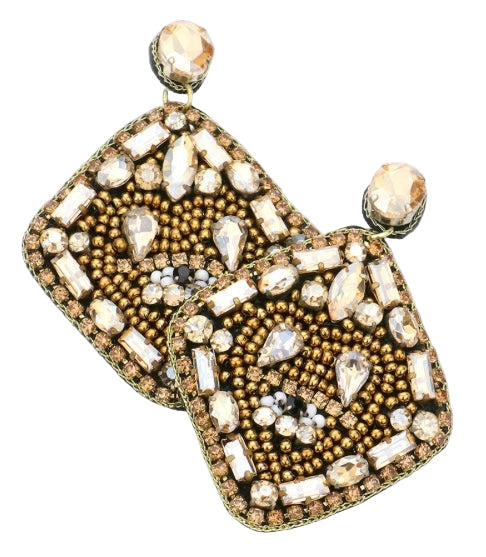 Multi Stone Embellished Earrings