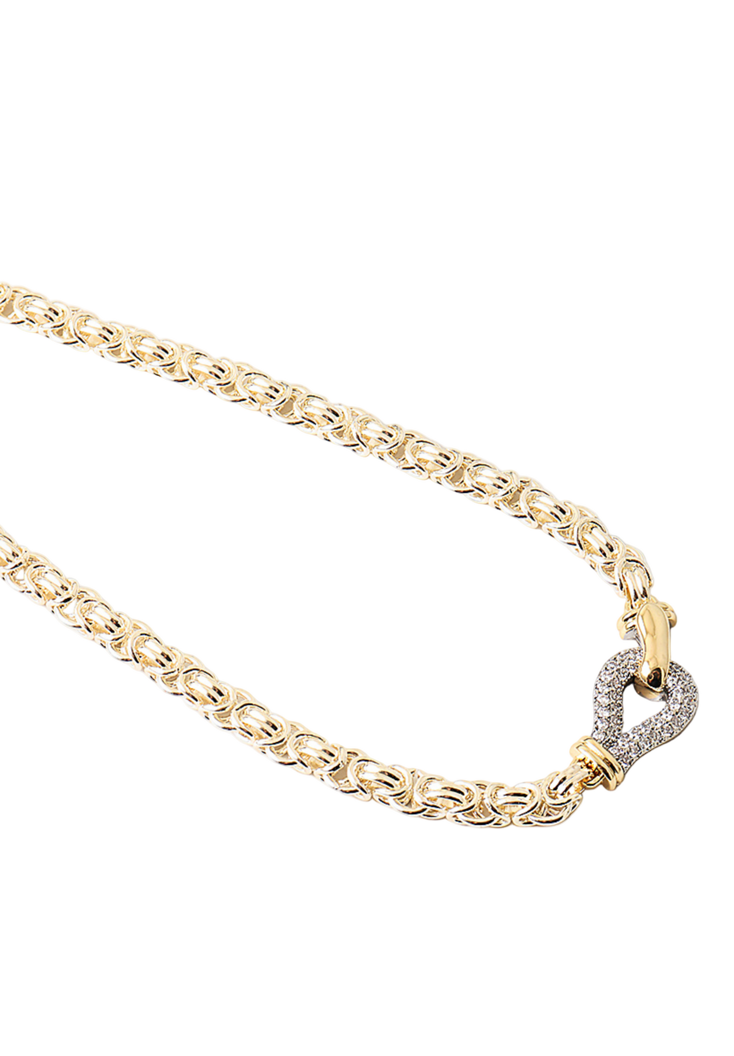Thick Chain Necklace With Crystal Charm