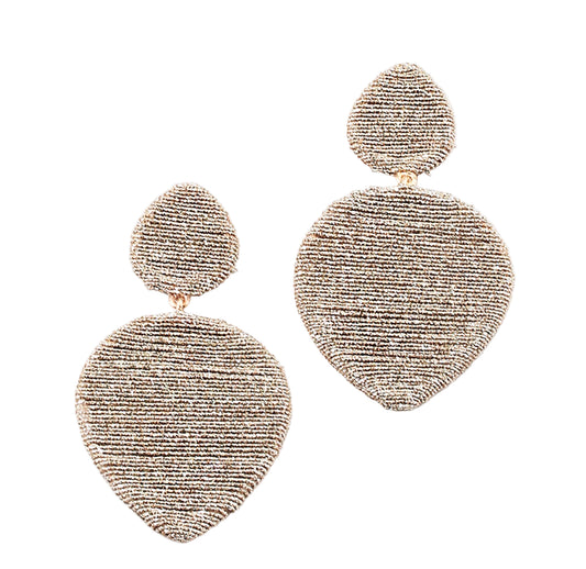 Fan Shaped Metallic Thread Earring