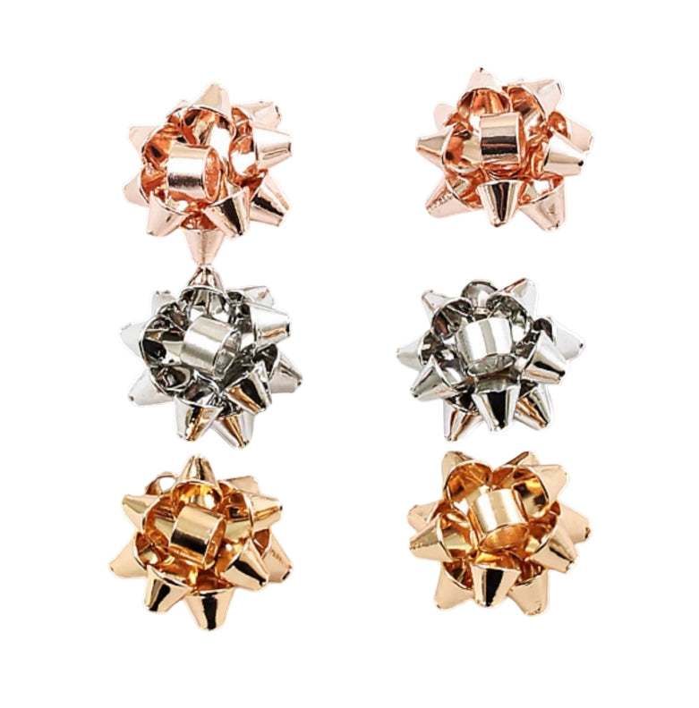 Set of holiday Bow Stud Earrings