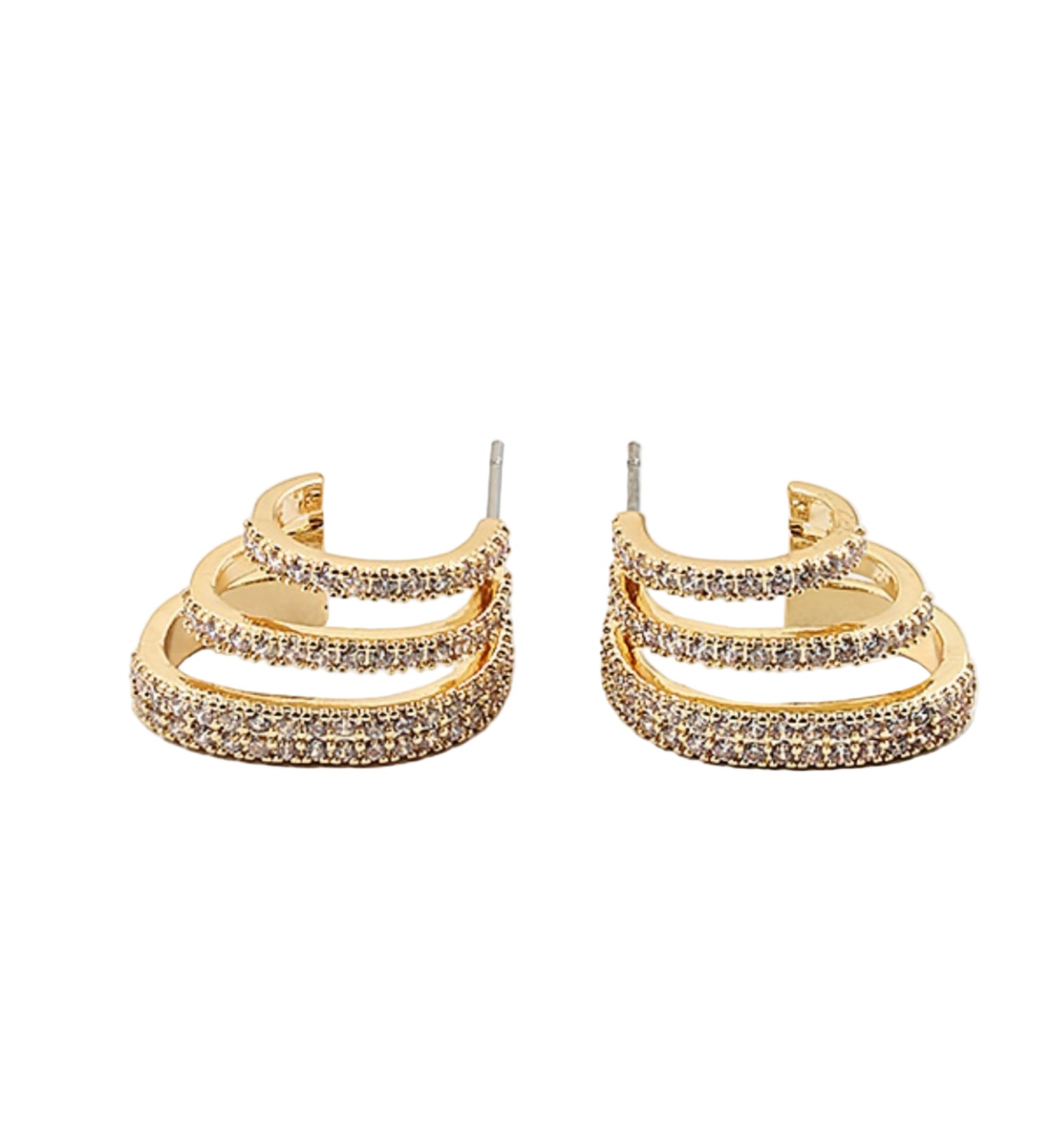CZ pave Split Hoop Earrings