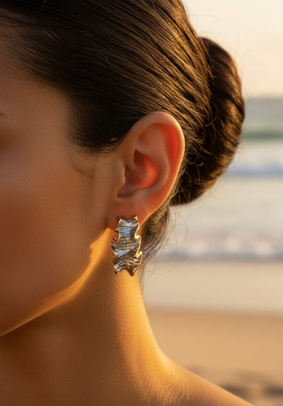Ruffled Two Tone Earrings