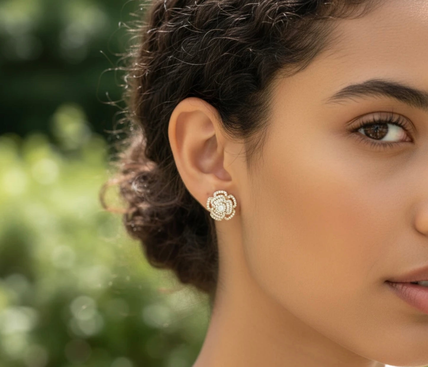 Crystal Flower Studs