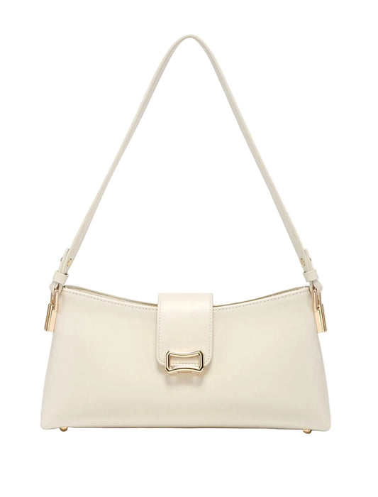 Vegan Leather Shoulder Bag Flap Closure