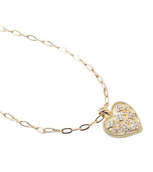 Heart & Crystal Necklace