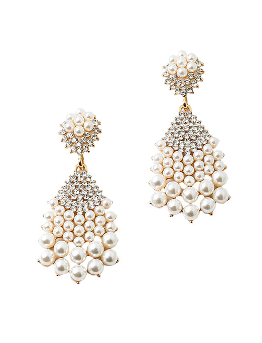 Pearl & Crystal Drop Earrings
