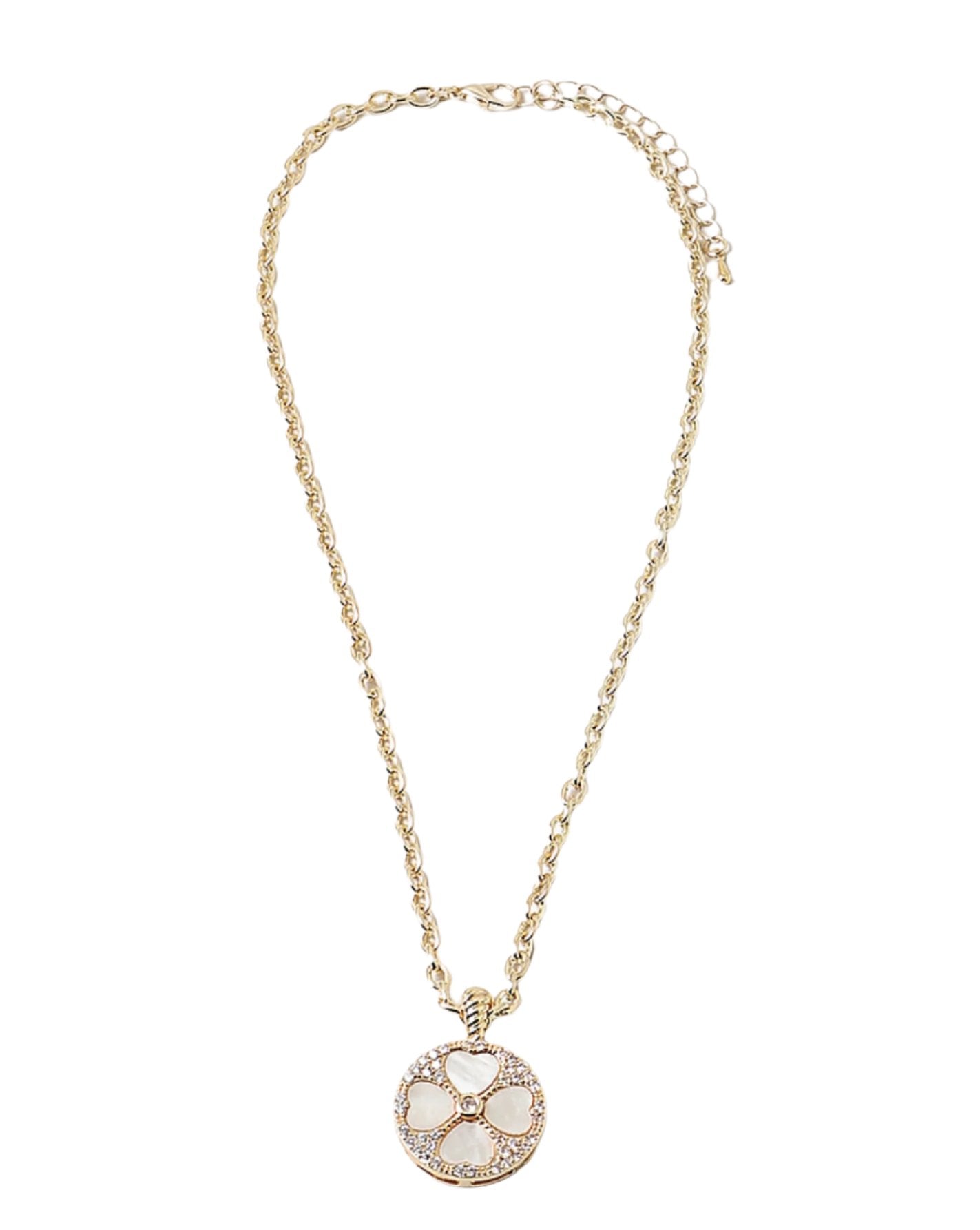 Mother of Pearl Clover Themed Necklace