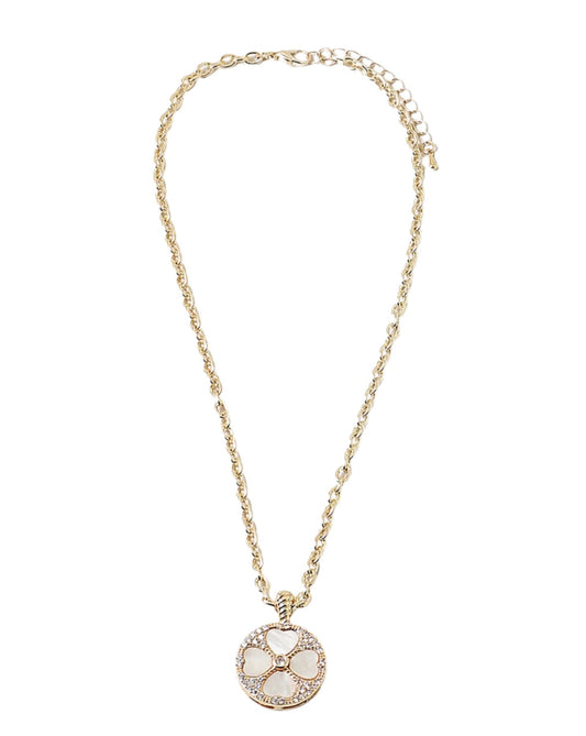 Mother of Pearl Clover Themed Necklace