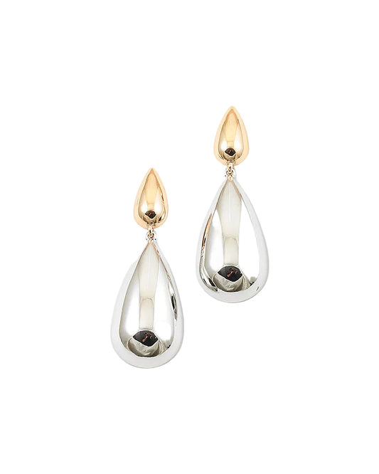 Two Tone Teardrop Statement Earring