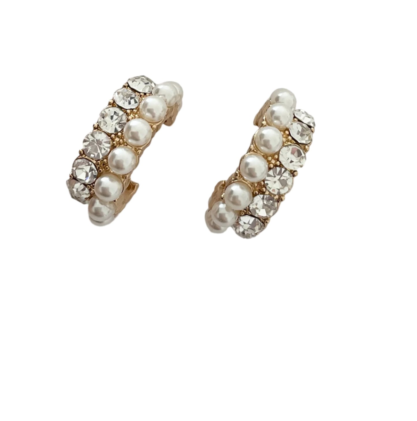 Pearl & Crystal Hoops