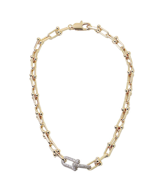 Link and crystal necklace