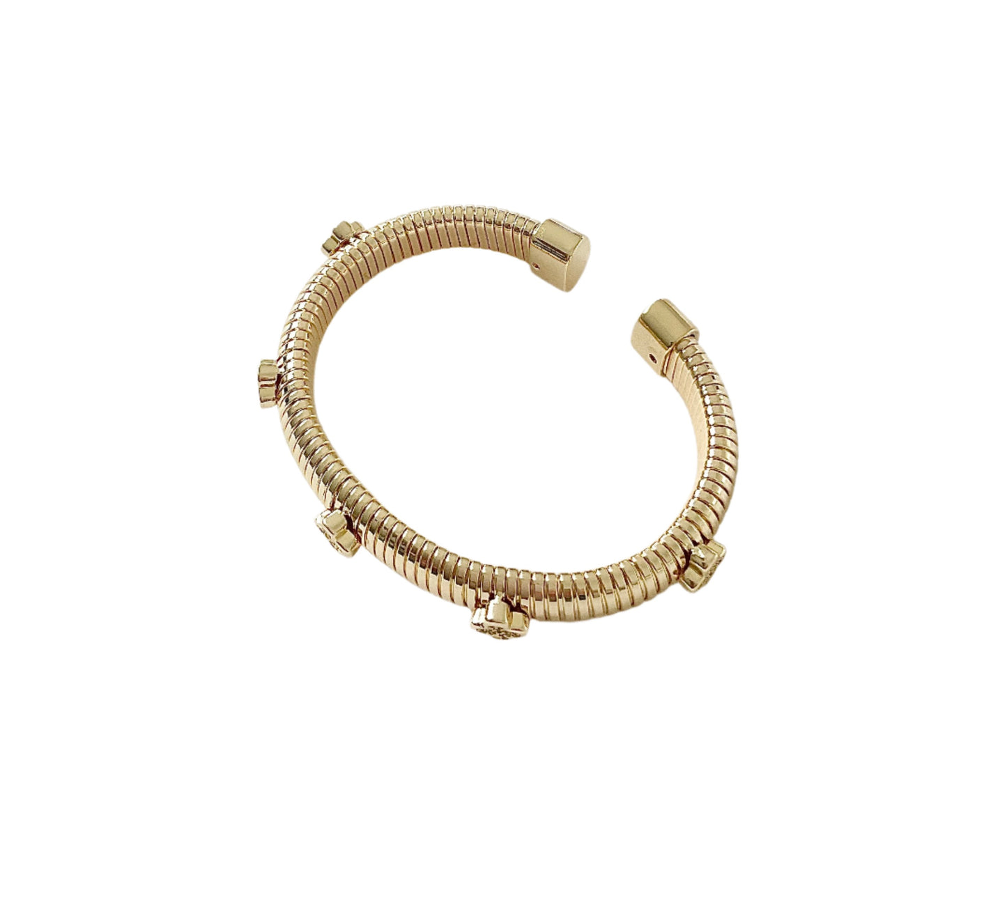 Cobra crystal clover cuff