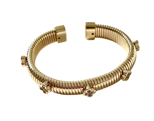 Cobra crystal clover cuff