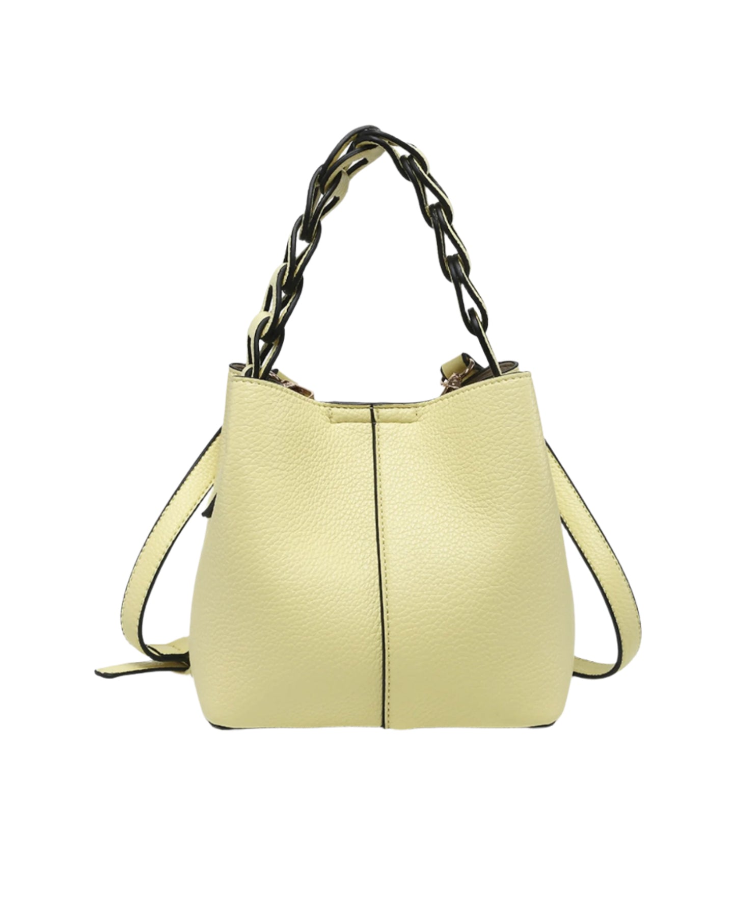 Braided Handle Mini Bucket Bag