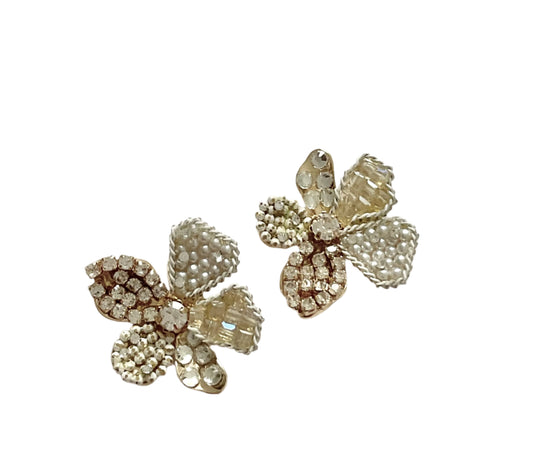 Crystal flower earrings