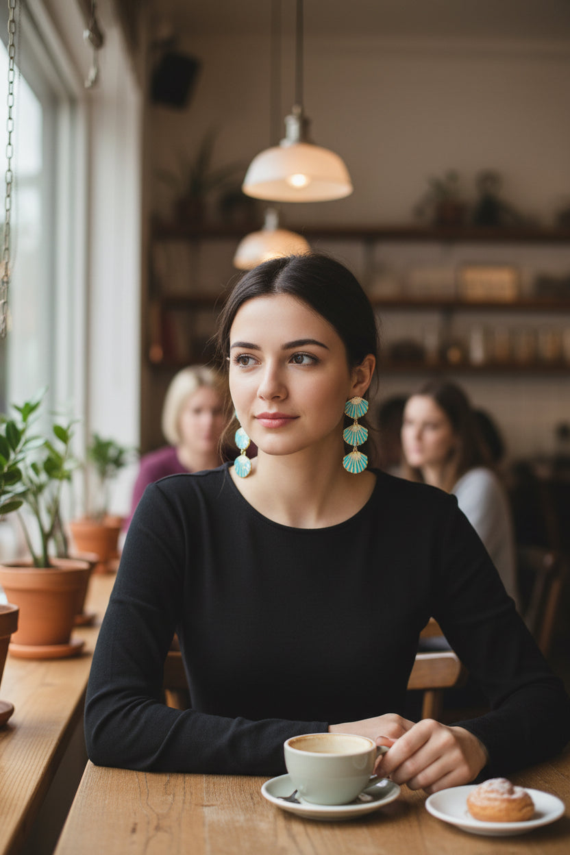 Shell statement earrings