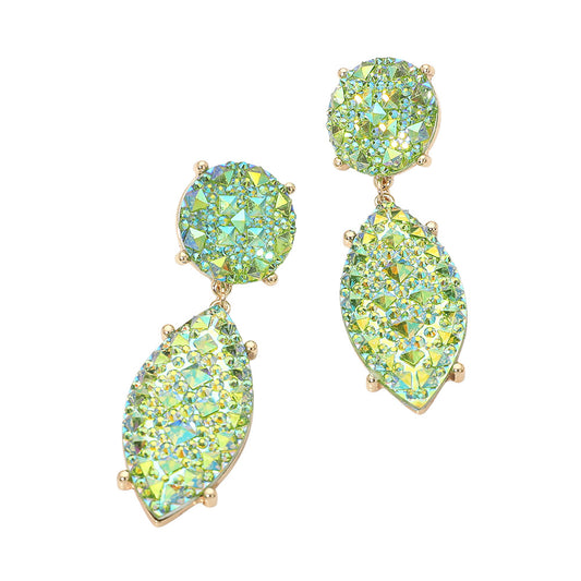 Rhinestone Pebbled Statement Earring