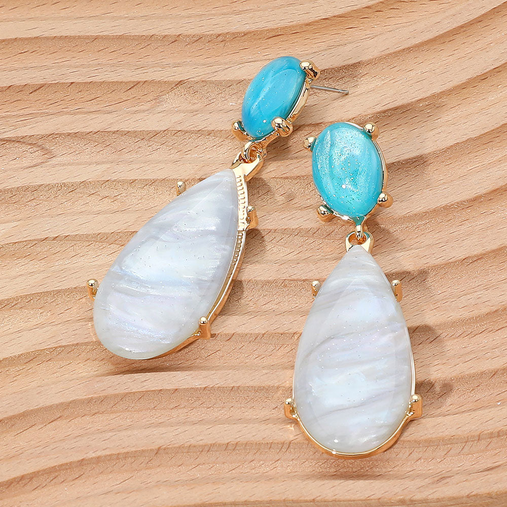 Marbled Resin Statement Earrings